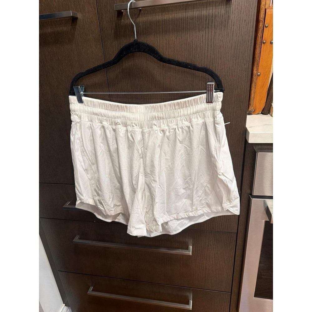 Lululemon athletic shorts white relaxed, high-rise silhouette 16